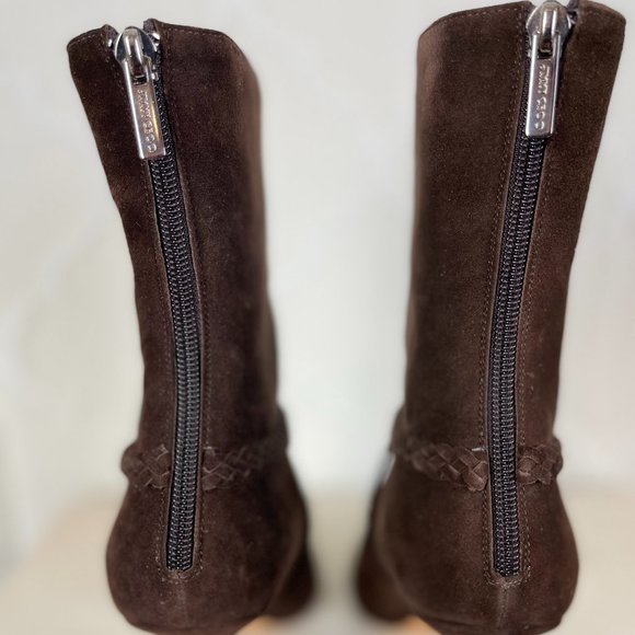 Jimmy Choo Brown Suede Boot with Braided Detail - Picture 2 of 5